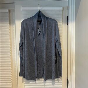 Tahari Women's Gray Cashmere Open-Front Cardigan